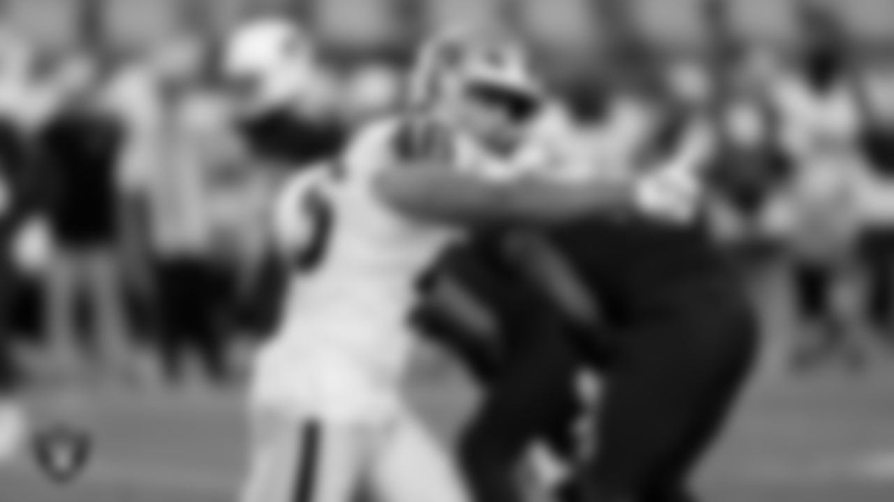 Las Vegas Raiders tight end Carter Runyon (46) during the preseason away game against the Arizona Cardinals at State Farm Stadium.
