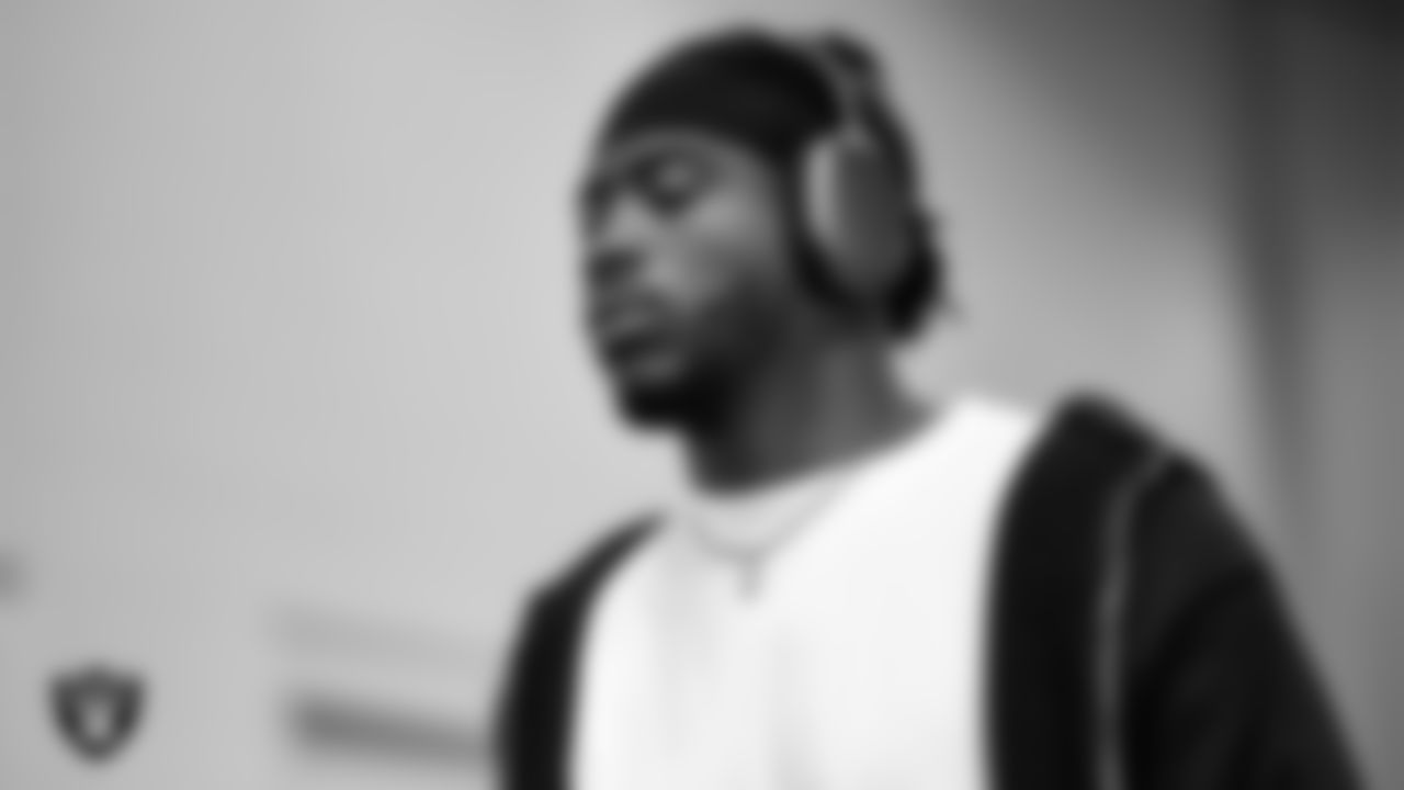 Las Vegas Raiders defensive end Malcolm Koonce (51) arrives to the regular season away game against the Indianapolis Colts at Lucas Oil Stadium.
