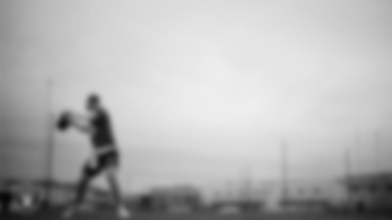 Las Vegas Raiders quarterback Kenny Pickett (15) during practice at Intermountain Health Performance Center.