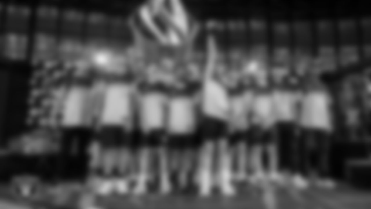 The Summerlin South 2025 U.S. Little League Champions light the Al Davis Memorial Torch before the Las Vegas Raiders' regular season home game against the Los Angeles Chargers at Allegiant Stadium.