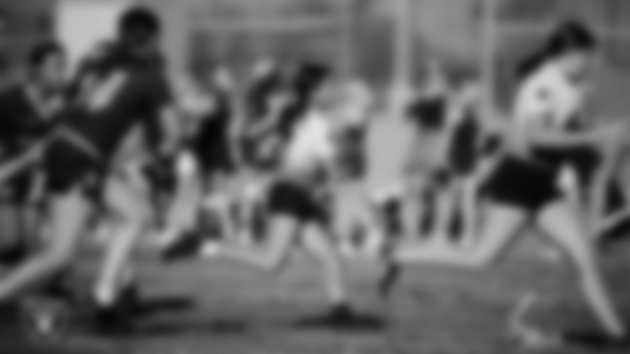 Ralph Cadwallader Middle School hosts Charles Hughes Middle School during the Las Vegas Raiders' Middle School Flag Football Showcase game at Ralph Cadwallader Middle School.