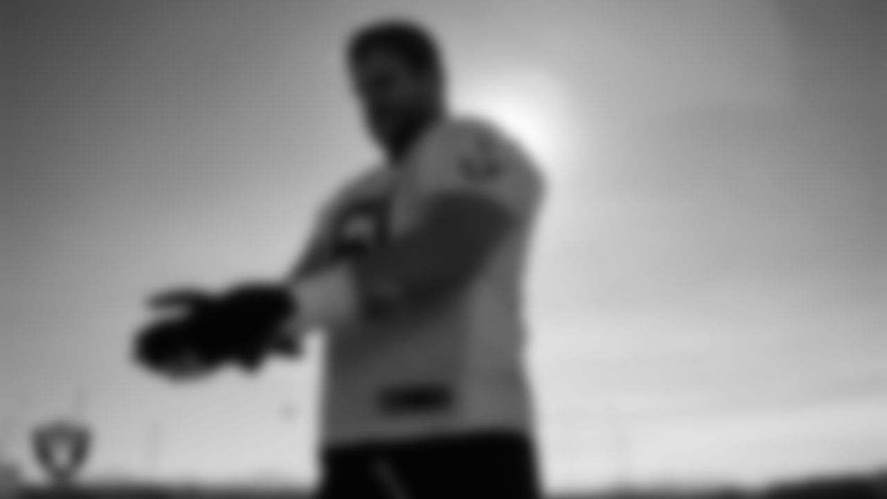 Las Vegas Raiders center/guard Jordan Meredith (61) during practice at Intermountain Health Performance Center.