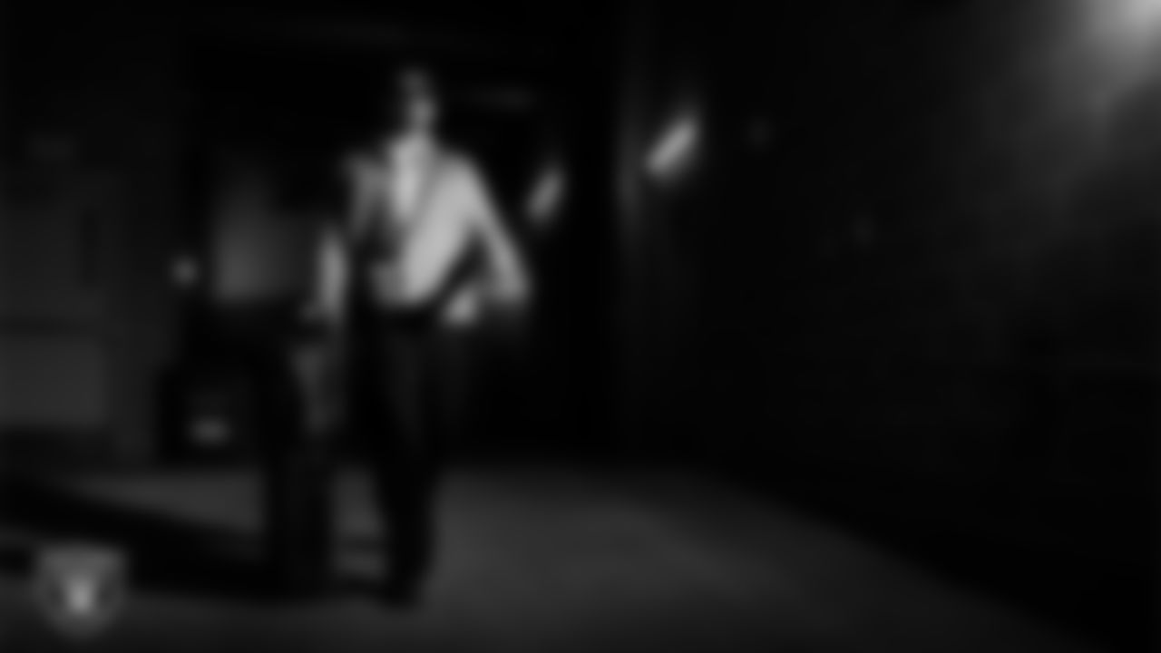 Las Vegas Raiders safety Isaiah Pola-Mao (20) arrives to the regular season away game against the Houston Texans at NRG Stadium.