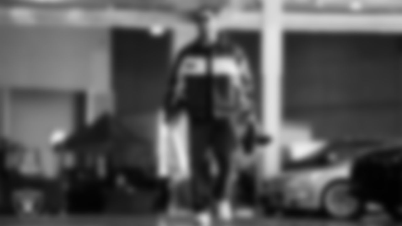 Las Vegas Raiders wide receiver Alex Bachman (81) arrives to the regular season home game against the Cleveland Browns at Allegiant Stadium.