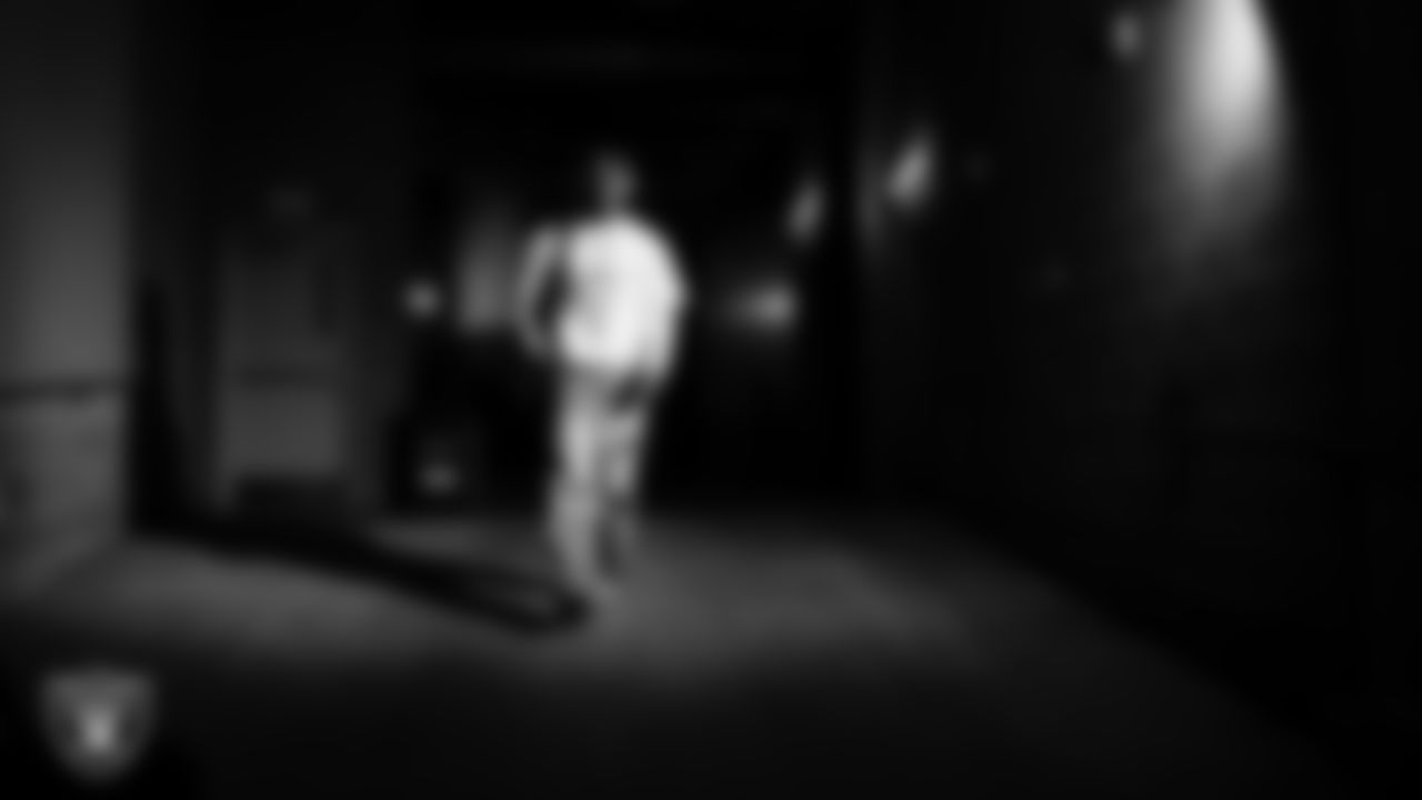 Las Vegas Raiders wide receiver Dont'e Thornton Jr. (10) arrives to the regular season away game against the Houston Texans at NRG Stadium.