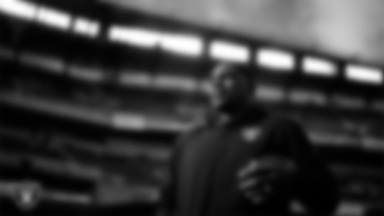 Las Vegas Raiders defensive assistant/linebackers coach Ty McKenzie before the regular season away game against the Philadelphia Eagles at Lincoln Financial Field.