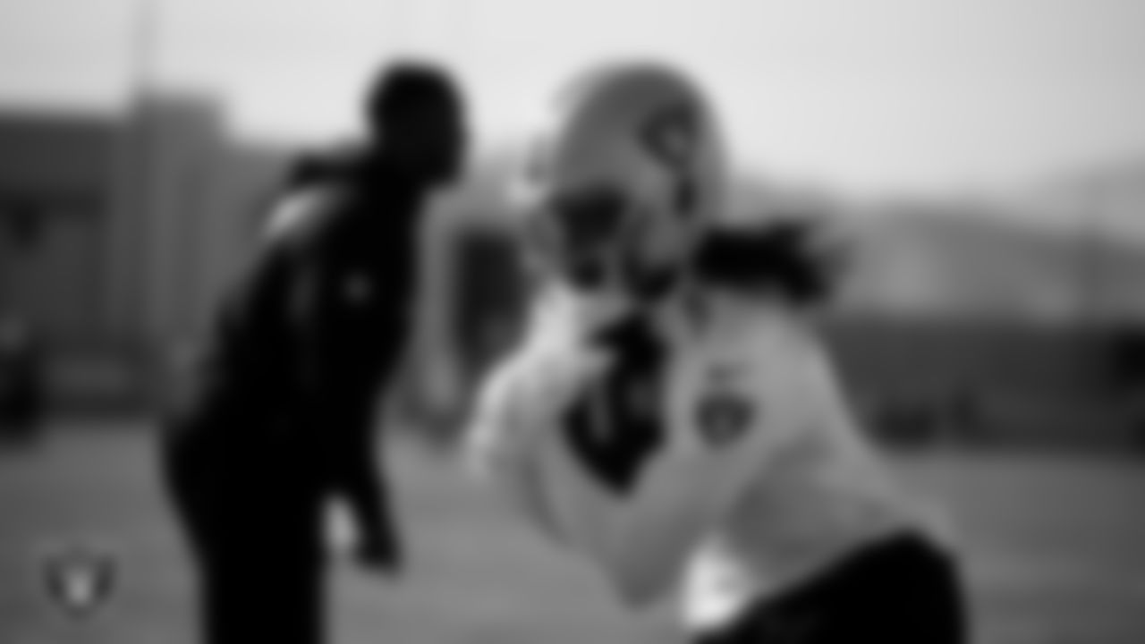 Las Vegas Raiders wide receiver Dont'e Thornton Jr. (10) during practice at Intermountain Health Performance Center.