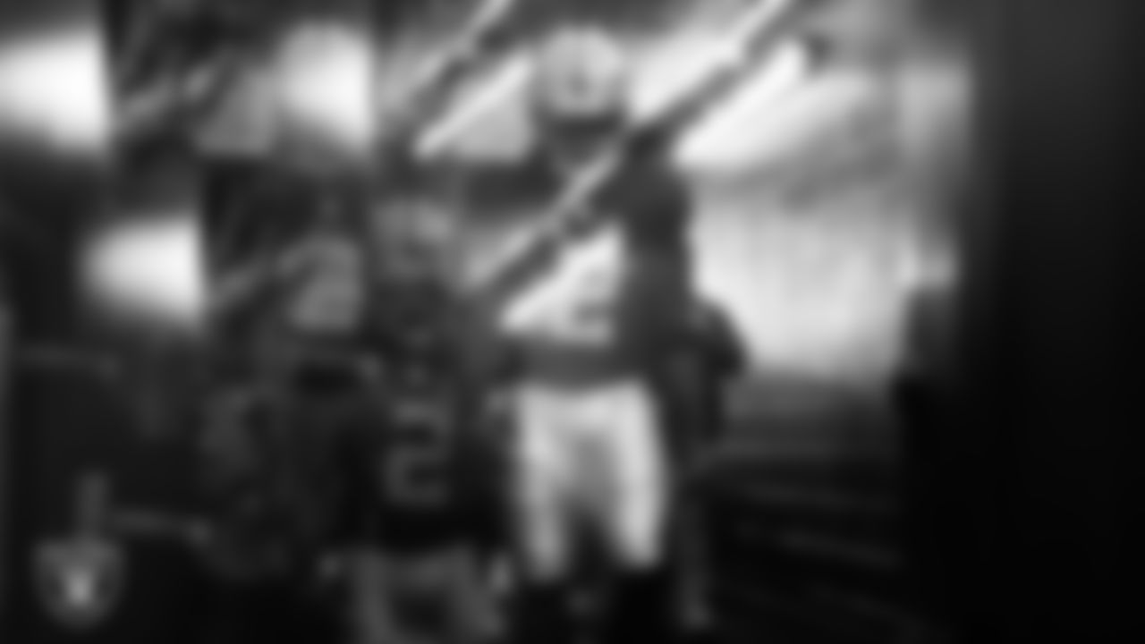 Las Vegas Raiders running back Ashton Jeanty (2) walks down the tunnel before the regular season home game against the Cleveland Browns at Allegiant Stadium.