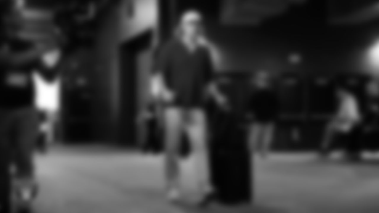 Las Vegas Raiders punter AJ Cole (6) arrives to the regular season away game against the Washington Commanders at Northwest Stadium.