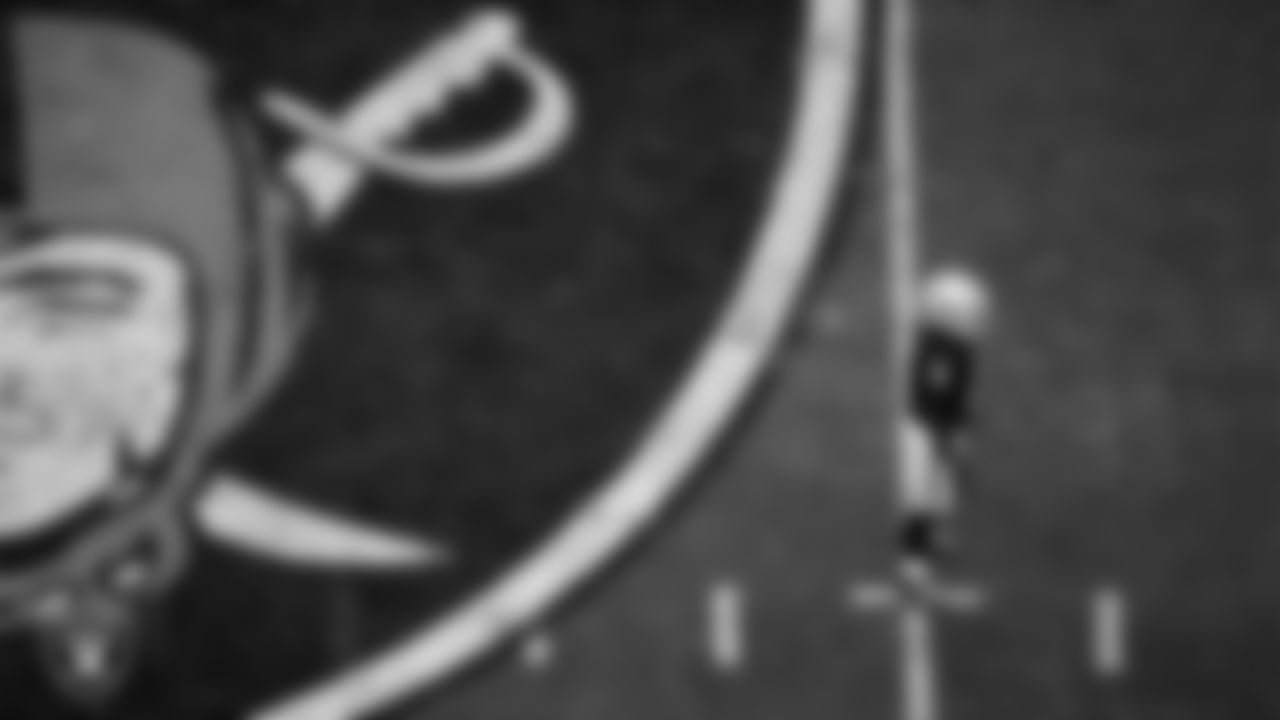 Las Vegas Raiders running back Ashton Jeanty (2) lines up before the snap during the regular season home game against the Denver Broncos at Allegiant Stadium.