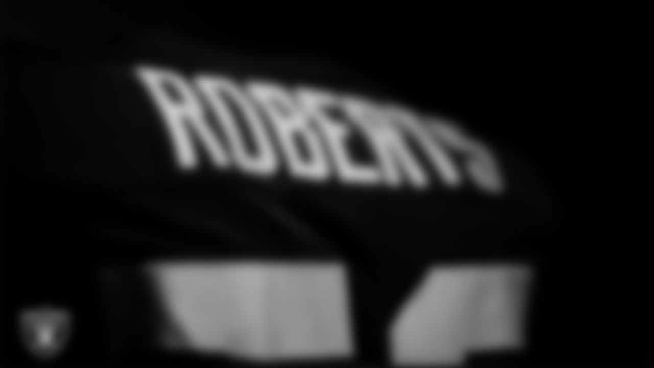 The locker room prior to the Las Vegas Raiders' arrival for their regular season home game against the Jacksonville Jaguars at Allegiant Stadium.