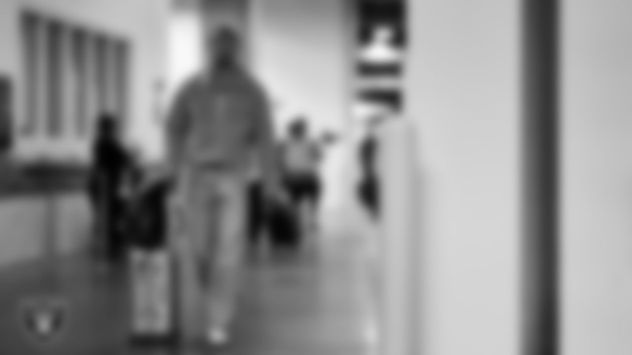 Las Vegas Raiders cornerback Kyu Blu Kelly (36) arrives to the regular season away game against the Indianapolis Colts at Lucas Oil Stadium.