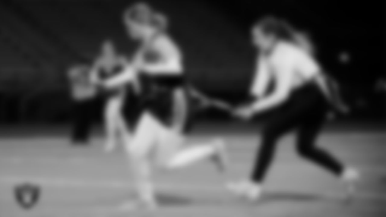 Bonanza High School hosts Amplus Academy during the Las Vegas Raiders' High School Flag Football Showcase game at Bonanza High School.