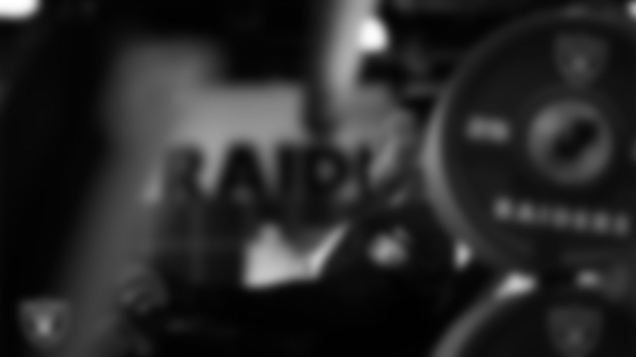 Las Vegas Raiders offensive lineman Laki Tasi (79) during practice at Intermountain Health Performance Center.