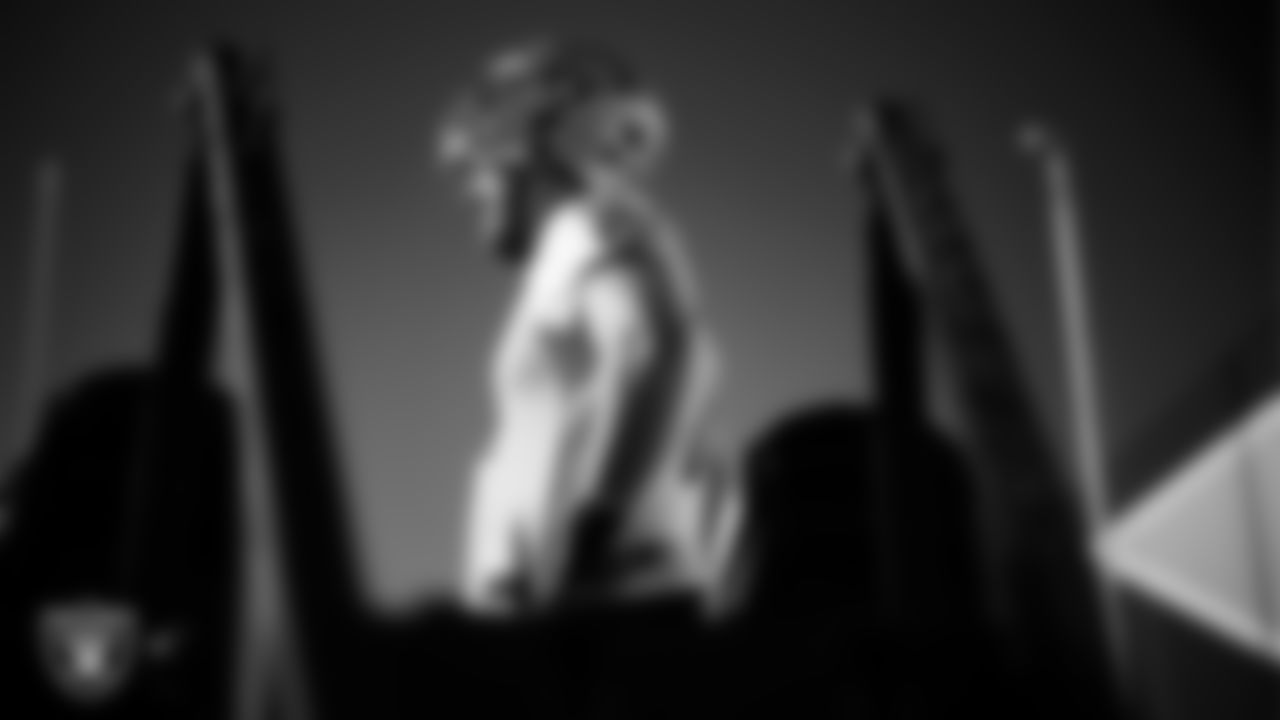 Las Vegas Raiders tackle Kolton Miller (74) during practice at Intermountain Health Performance Center.