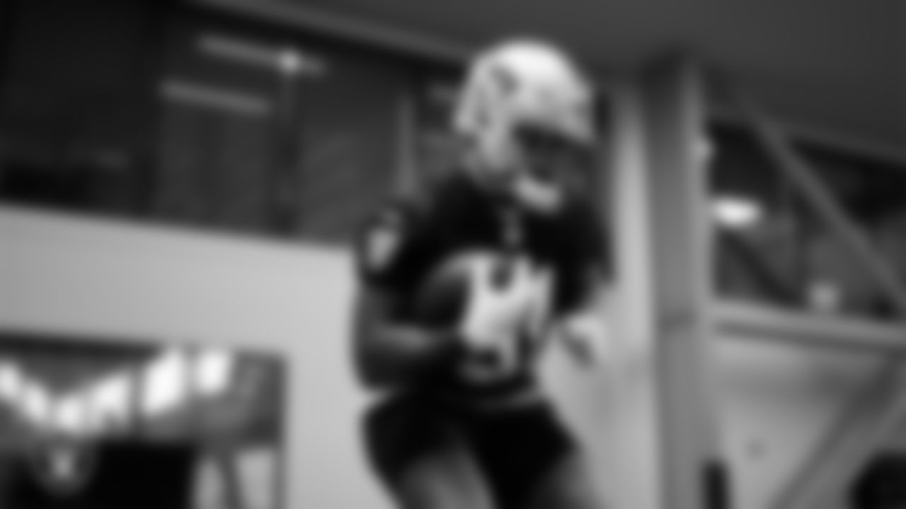 Las Vegas Raiders running back Raheem Mostert (31) during practice at Intermountain Health Performance Center.