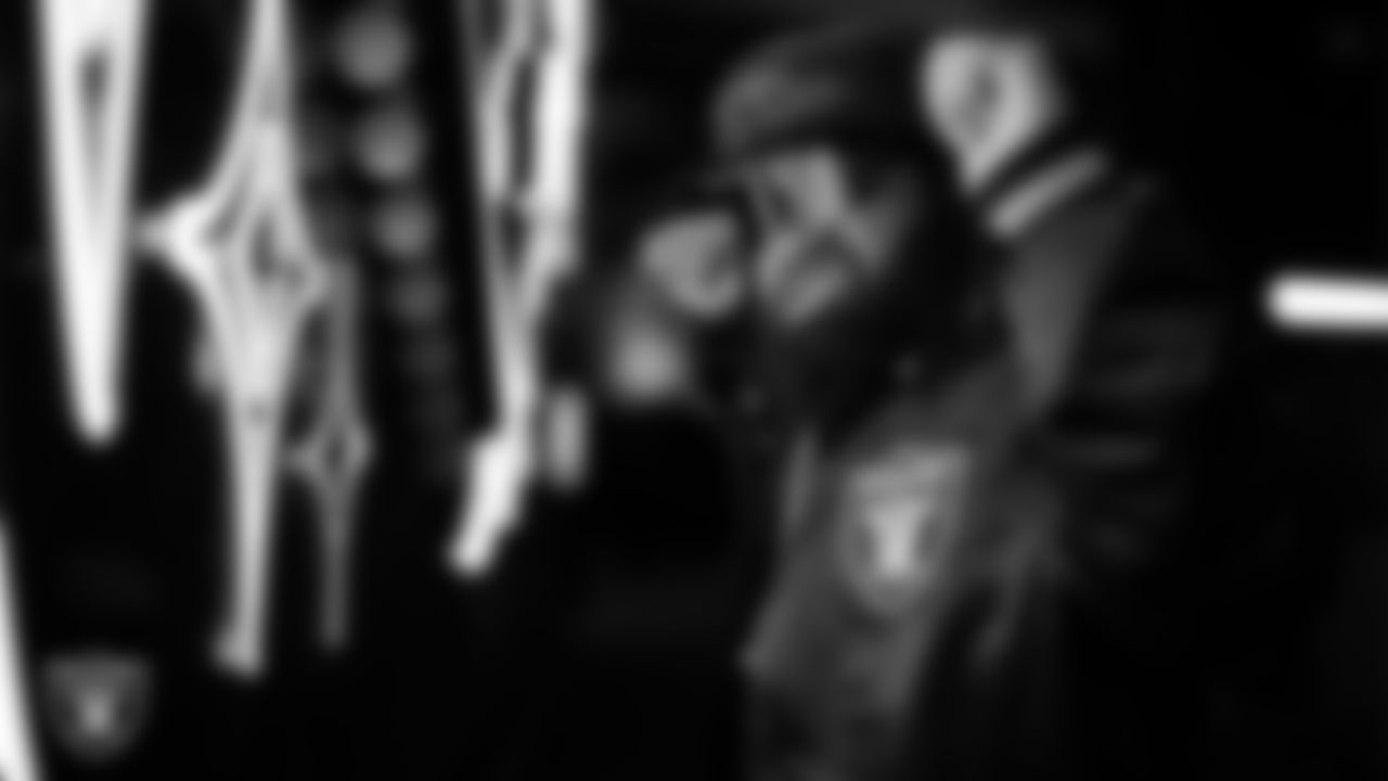 WWE wrestler Jacob Fatu before the Las Vegas Raiders' regular season home game against the Chicago Bears at Allegiant Stadium.