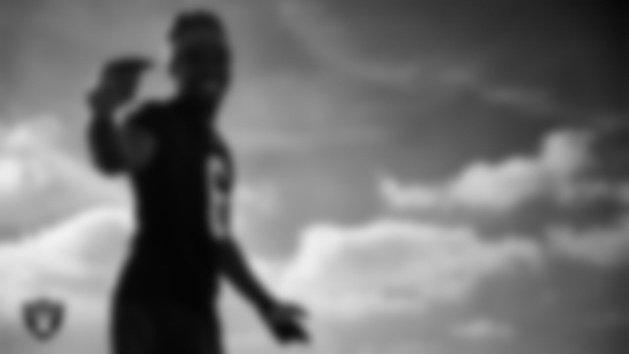 Las Vegas Raiders safety Lonnie Johnson Jr. (32) during practice at Intermountain Health Performance Center.