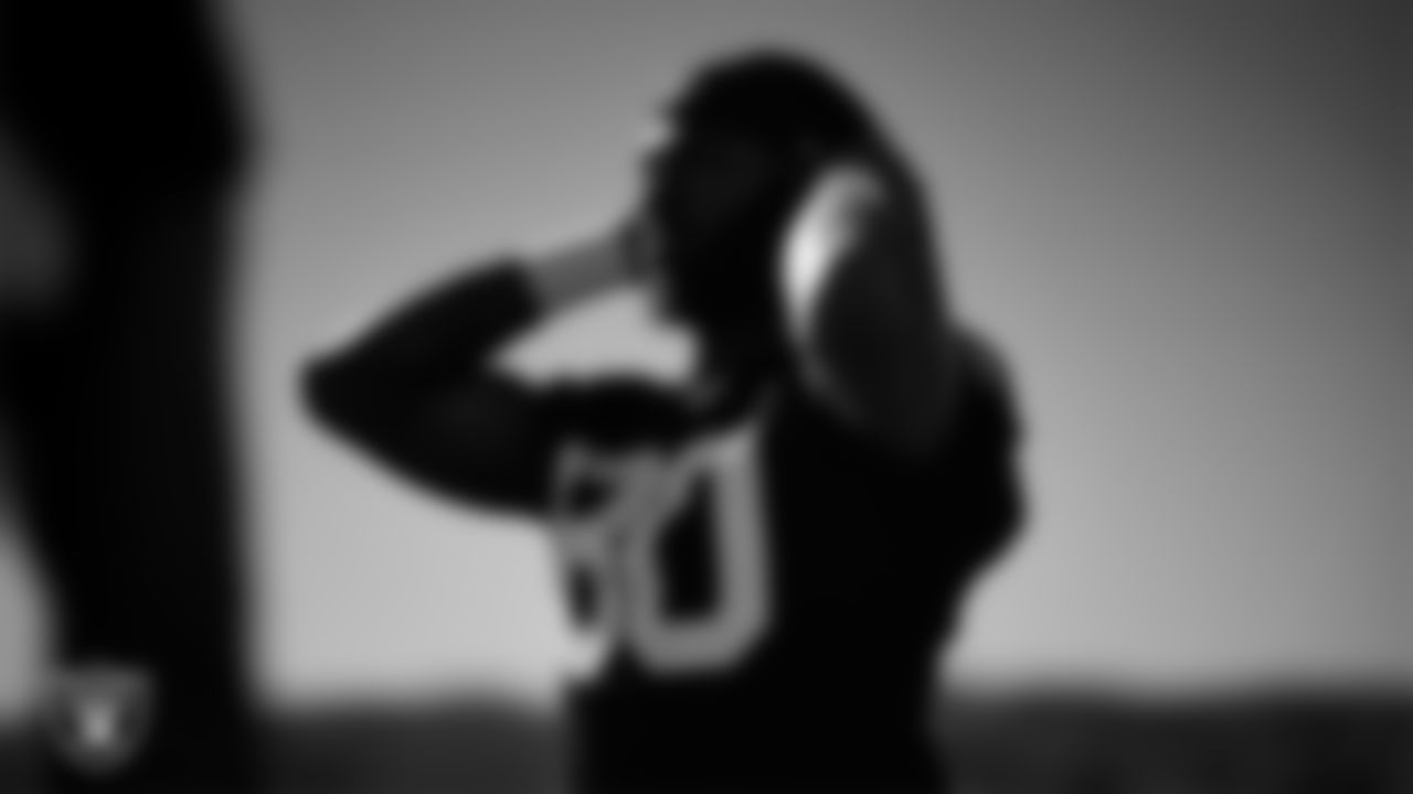 Las Vegas Raiders tight end Ian Thomas (80) during practice at Intermountain Health Performance Center.