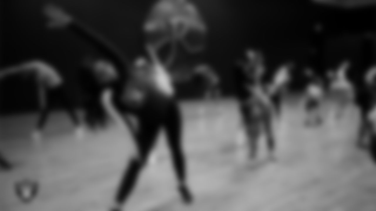 Raiderette Raegen with dancers during day one of summer camp at The Studio.