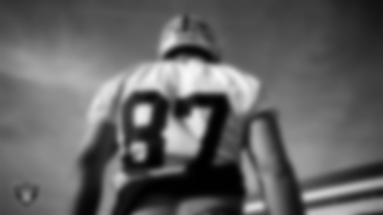 Las Vegas Raiders tight end Michael Mayer (87) during practice at Intermountain Health Performance Center.