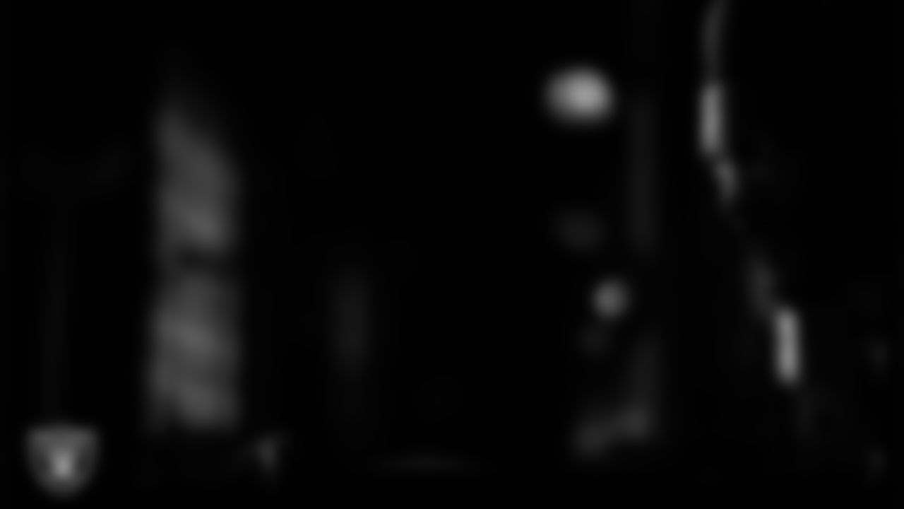 Las Vegas Raiders wide receiver Tre Tucker (1) walks out to the field for practice at Intermountain Health Performance Center.