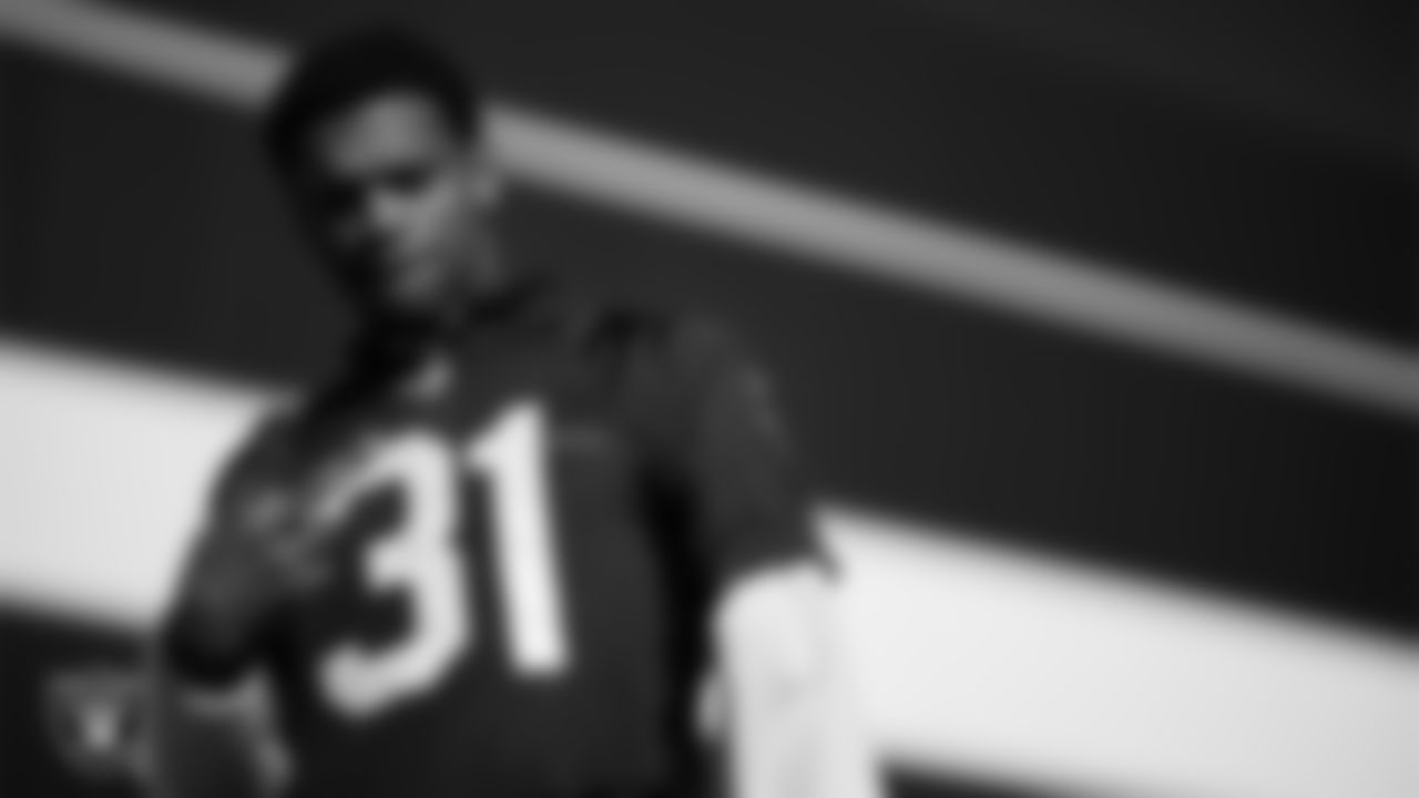 Las Vegas Raiders cornerback Keenan Isaac (31) during practice at Intermountain Health Performance Center.