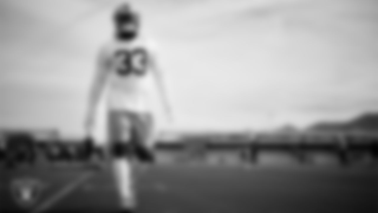 Las Vegas Raiders linebacker Jamal Adams (33) during practice at Intermountain Health Performance Center.