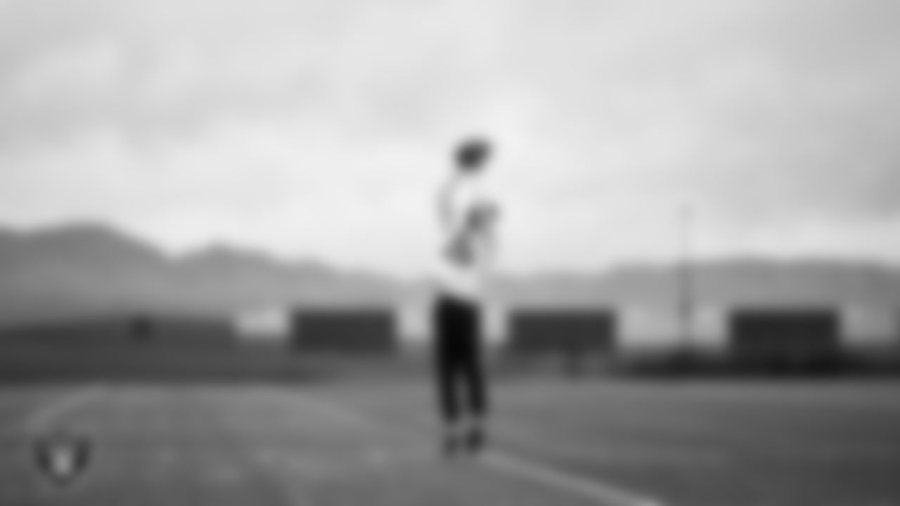 Las Vegas Raiders cornerback Decamerion Richardson (25) during practice at Intermountain Health Performance Center.