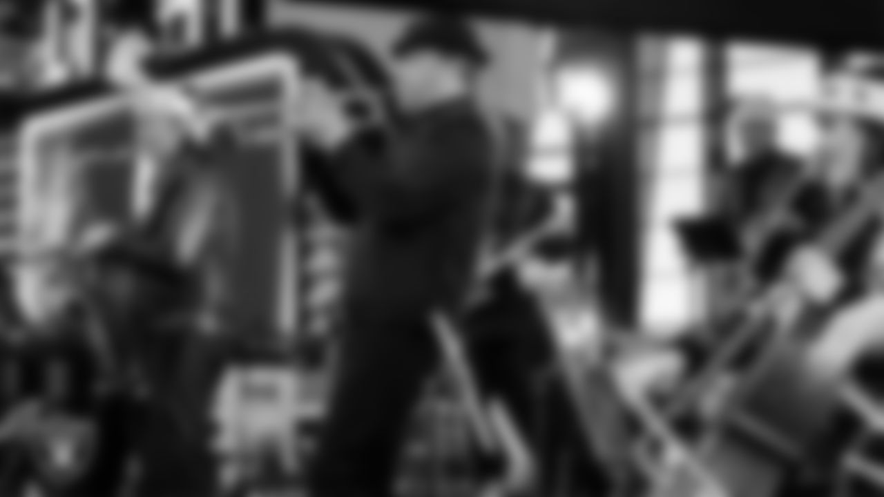 The Raiders House Band performs during the regular season home game against the New York Giants at Allegiant Stadium.