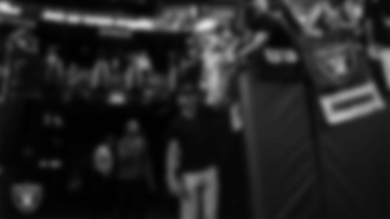 Las Vegas Raiders alumnus Charles Woodson walks down the tunnel before the regular season home game against the Los Angeles Chargers at Allegiant Stadium.