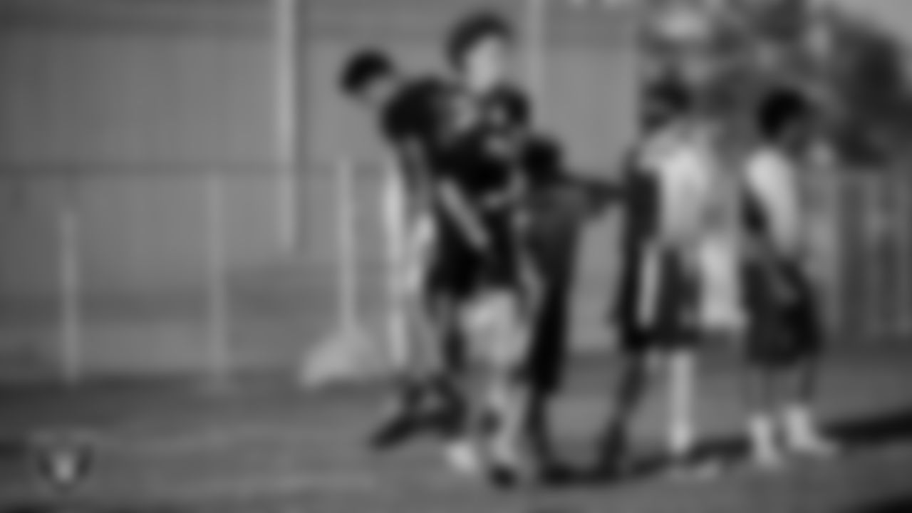 Charles Silvestri Junior High School hosts Thurman White Middle School during the Las Vegas Raiders' Middle School Flag Football Showcase game at Charles Silvestri Junior High School.