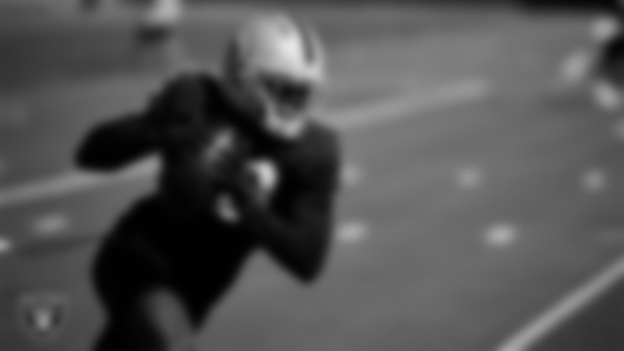 Las Vegas Raiders wide receiver Phillip Dorsett II (13) during practice at Intermountain Health Performance Center.