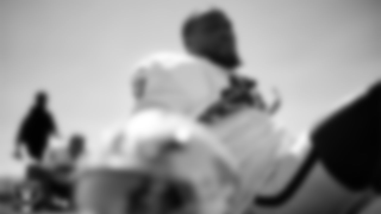 Las Vegas Raiders linebacker Devin White (45) during practice at Intermountain Health Performance Center.