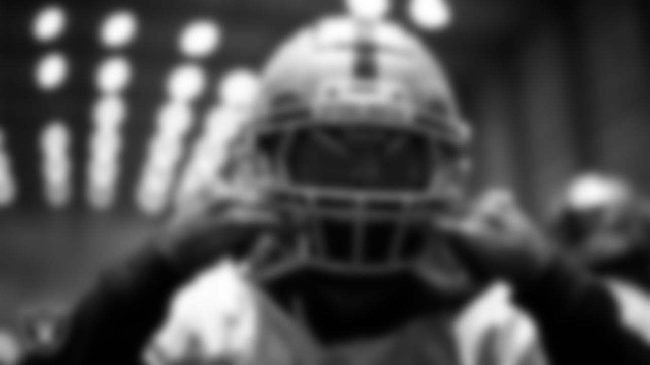 Las Vegas Raiders linebacker Elandon Roberts (52) during practice at Intermountain Health Performance Center.