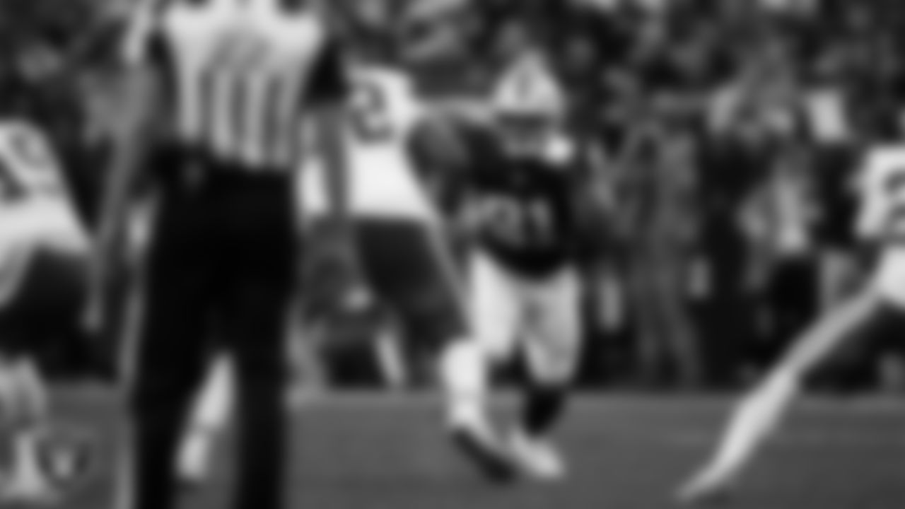 Las Vegas Raiders defensive end Jahfari Harvey (91) defends during the regular season home game against the Kansas City Chiefs at Allegiant Stadium.