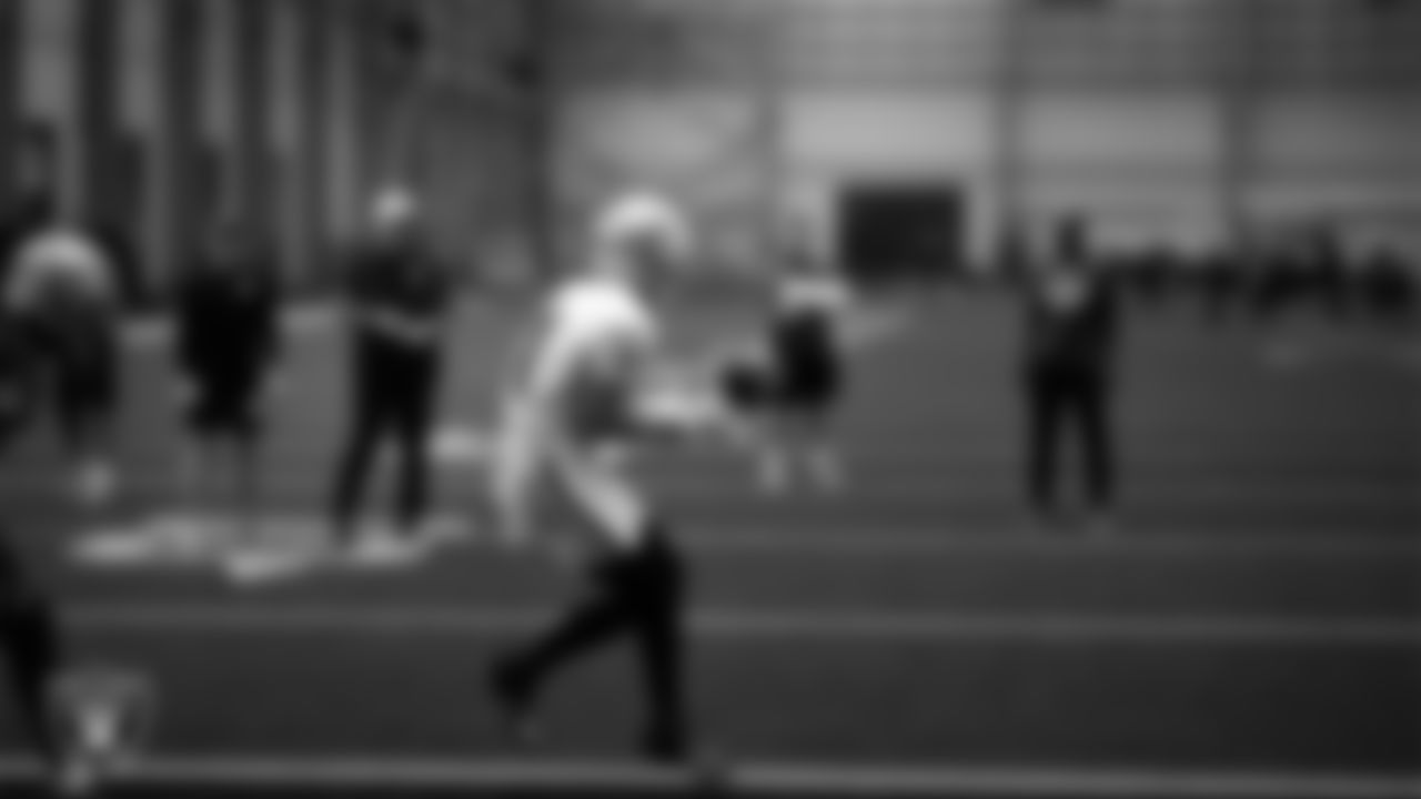 Las Vegas Raiders wide receiver Alex Bachman (81) during practice at Intermountain Health Performance Center.
