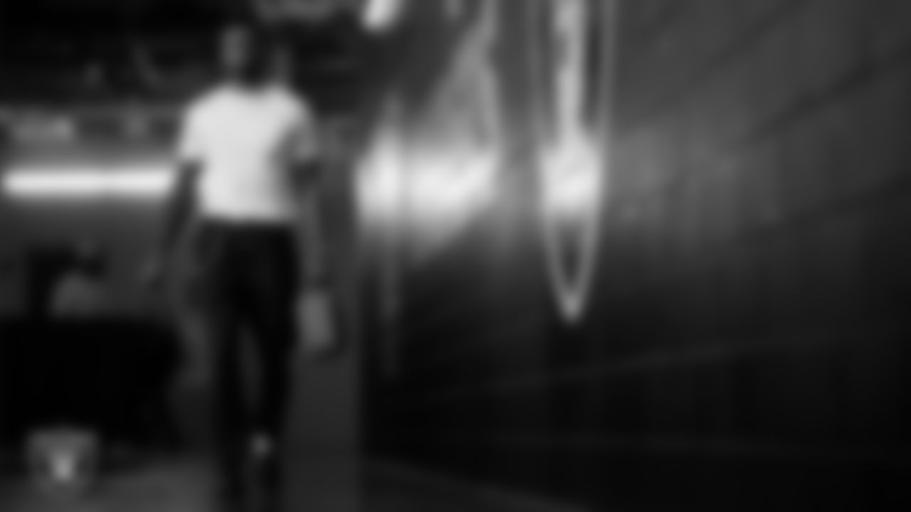 Las Vegas Raiders cornerback Kyu Blu Kelly (36) arrives to the regular season home game against the Tennessee Titans at Allegiant Stadium.