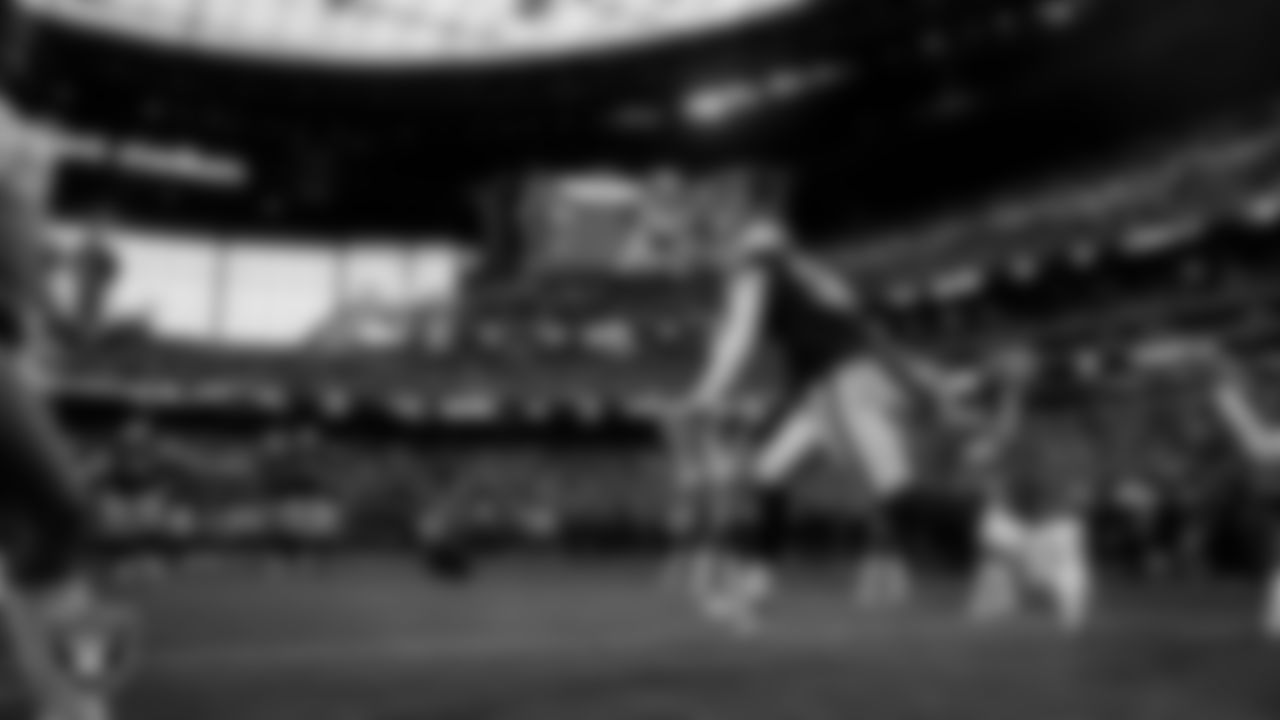 Las Vegas Raiders defensive end Maxx Crosby (98) is introduced onto the field before the regular season home game against the Denver Broncos at Allegiant Stadium.