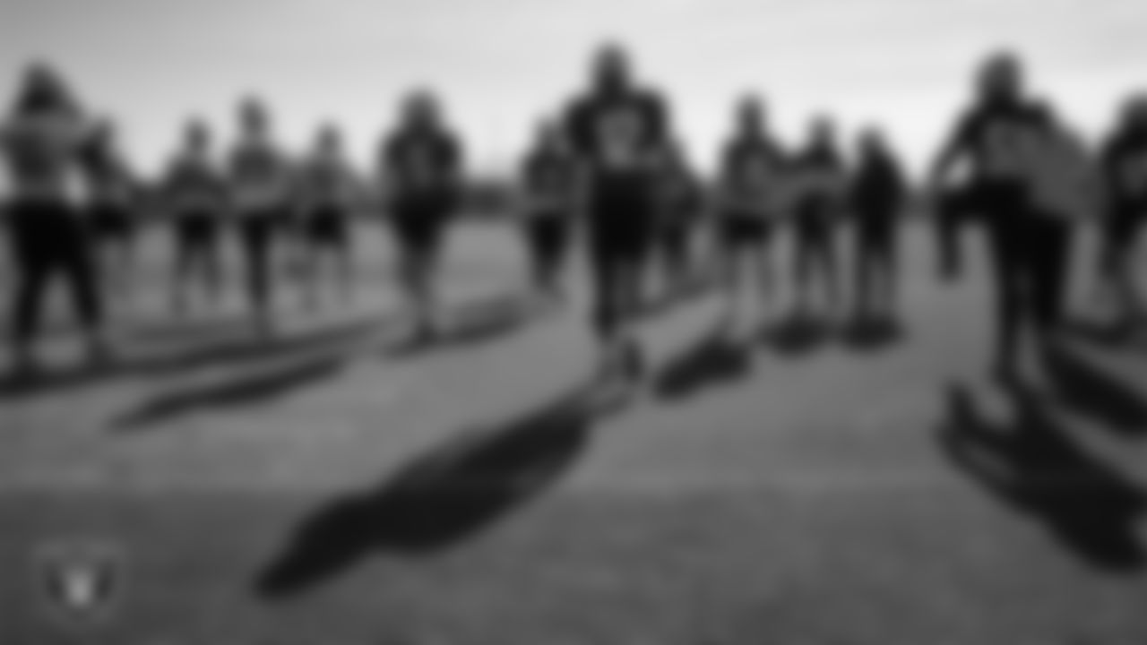 The Las Vegas Raiders during practice at Intermountain Health Performance Center.