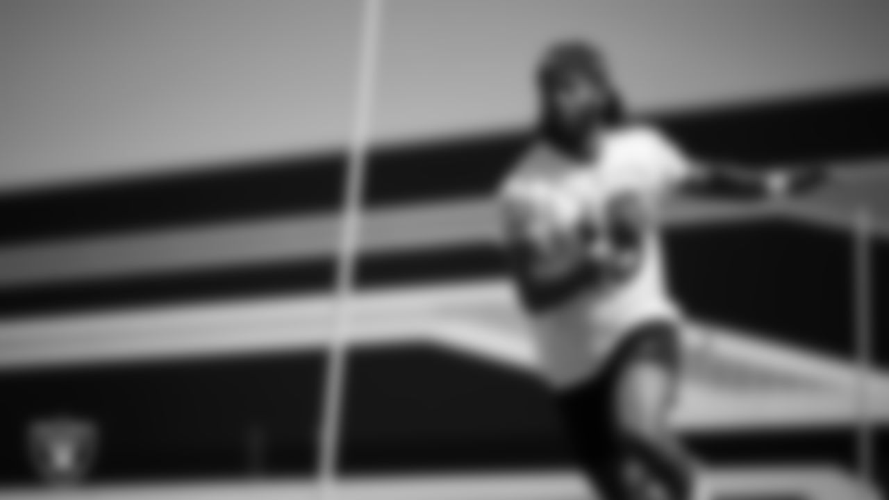 Las Vegas Raiders wide receiver Jakobi Meyers (16) at a workout during phase two of the offseason program at Intermountain Health Performance Center.