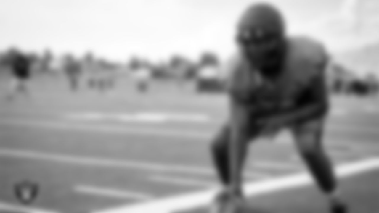 A Canyon Springs High School football team member during practice at Canyon Springs High School.