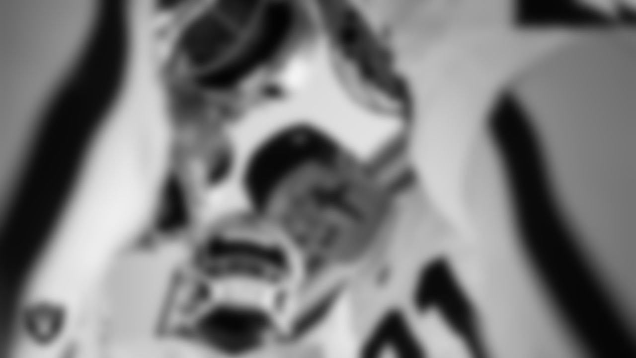 The Las Vegas Raiders returners huddle in the tunnel before the regular season away game against the Los Angeles Chargers at SoFi Stadium.