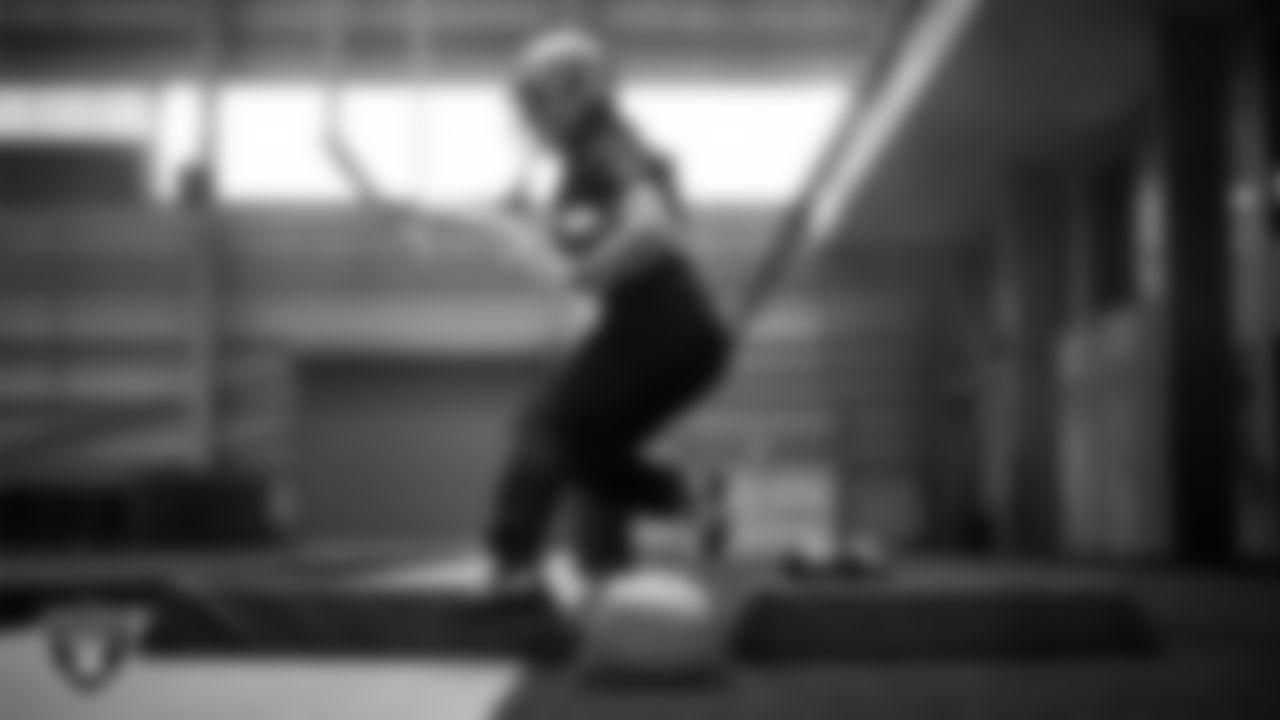 Las Vegas Raiders running back Dylan Laube (23) during practice at Intermountain Health Performance Center.