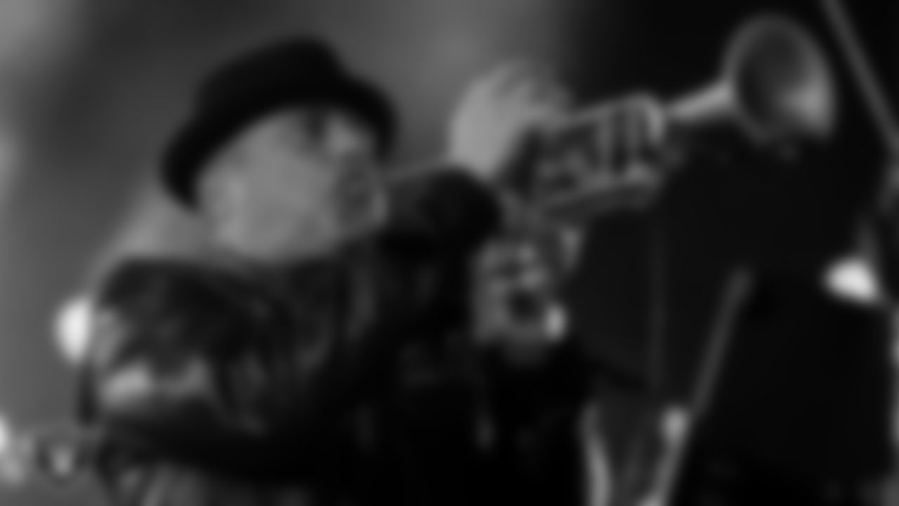 The Raiders House Band performs before the regular season home game against the Dallas Cowboys at Allegiant Stadium.