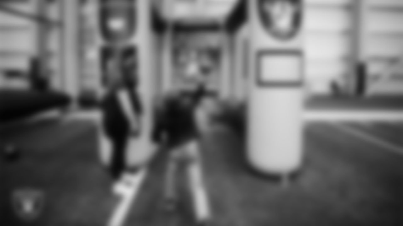 A student enjoys an activity during a Raiders Youth Holiday Party at Intermountain Health Performance Center.