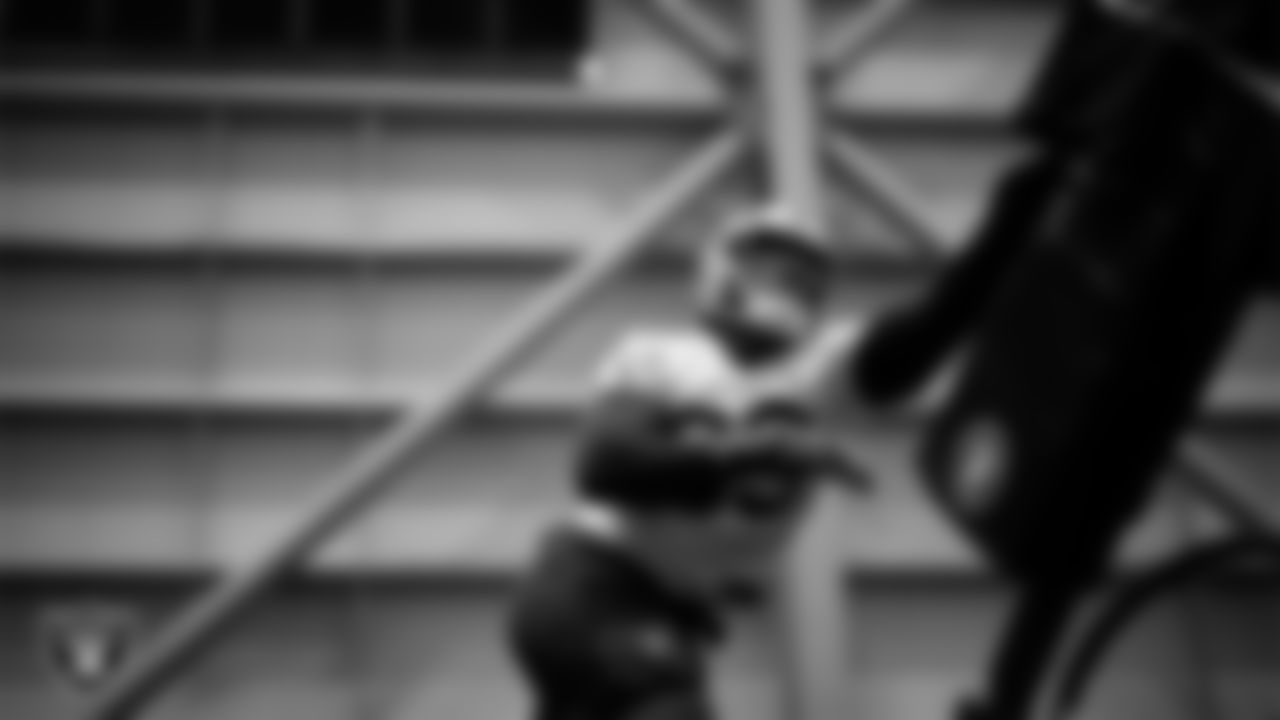 Las Vegas Raiders defensive tackle Thomas Booker IV (99) during practice at Intermountain Health Performance Center.