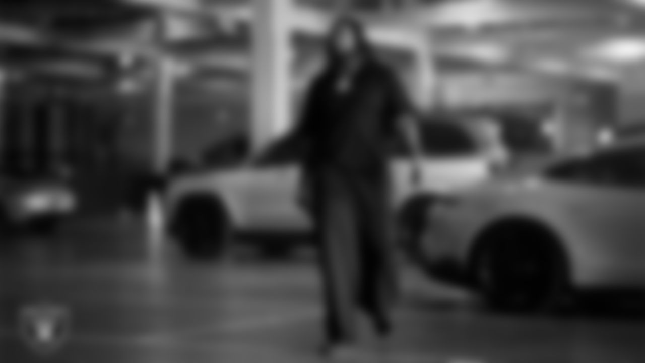 Las Vegas Raiders defensive tackle Adam Butler (69) arrives to the regular season home game against the Jacksonville Jaguars at Allegiant Stadium.