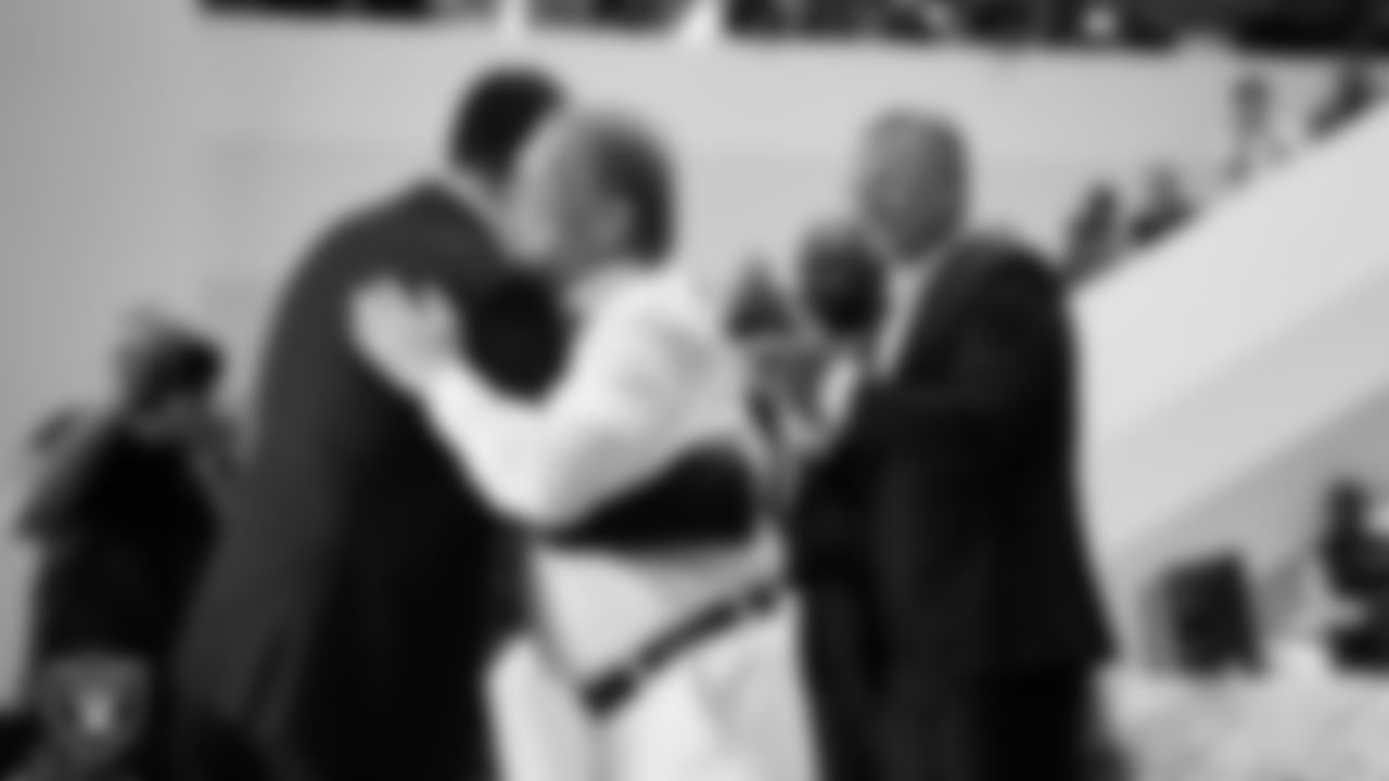 Las Vegas Raiders Owner Mark Davis welcomes Raiders Head Coach Klint Kubiak to Intermountain Health Performance Center.