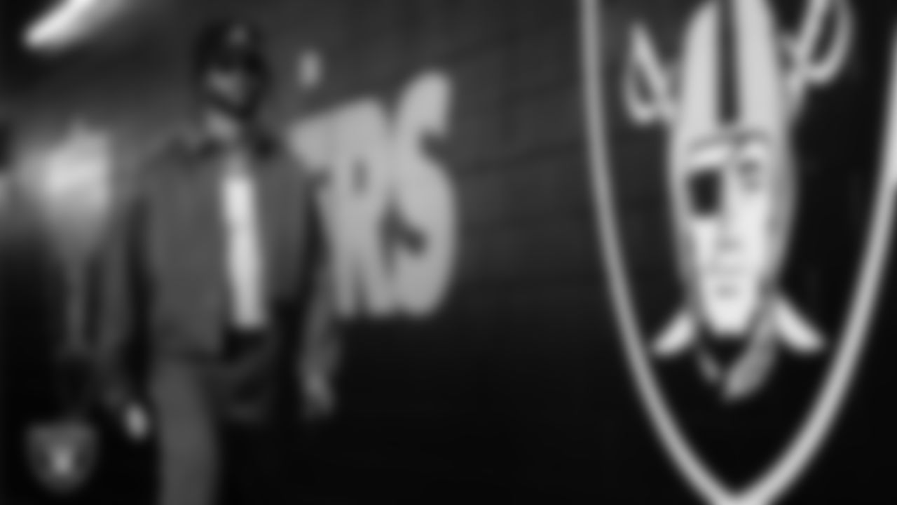 Las Vegas Raiders wide receiver Jakobi Meyers (16) arrives to the regular season home game against the Tennessee Titans at Allegiant Stadium.